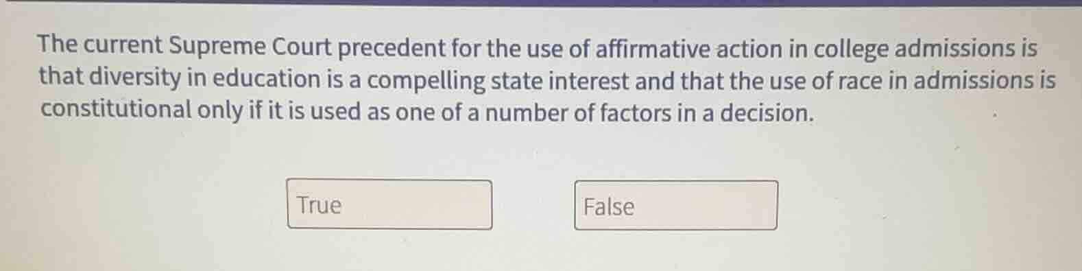 the current supreme court precedent for the use of affirmative action i…