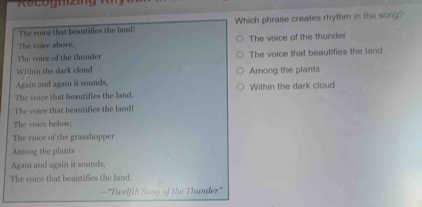 the voice that beautifies the land! the voice above, the voice of the t…