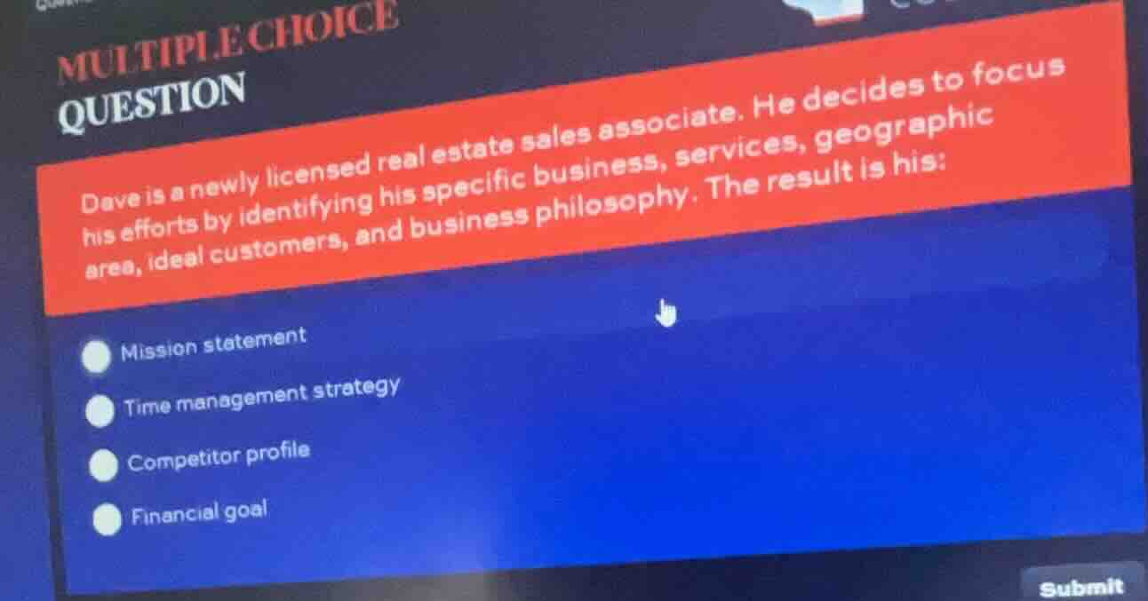 multiple choice question dave is a newly licensed real estate sales ass…