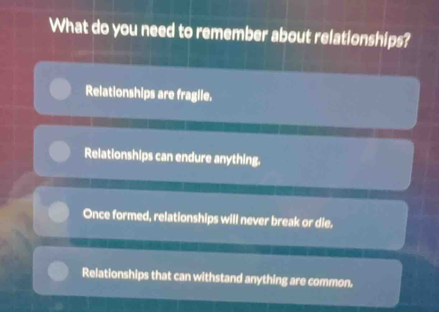 what do you need to remember about relationships? relationships are fra…