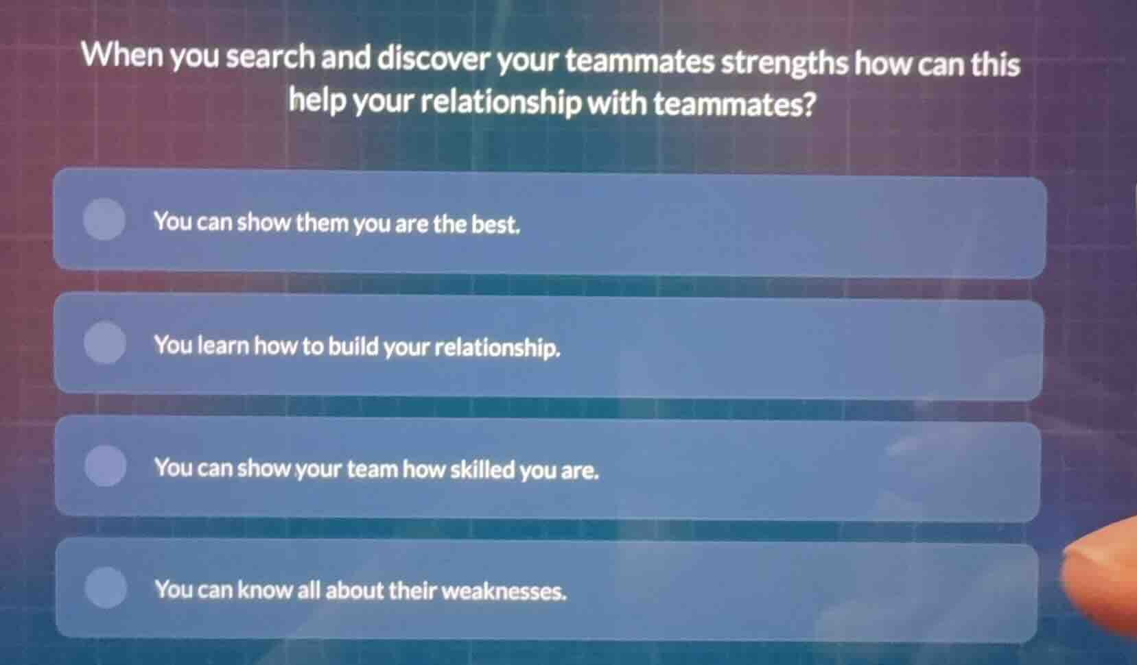 when you search and discover your teammates strengths how can this help…