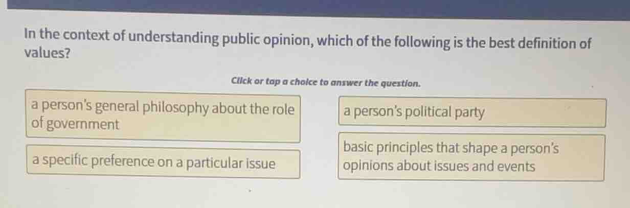 in the context of understanding public opinion, which of the following …