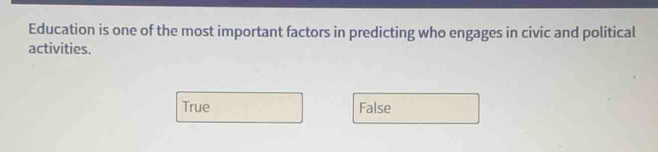 education is one of the most important factors in predicting who engage…