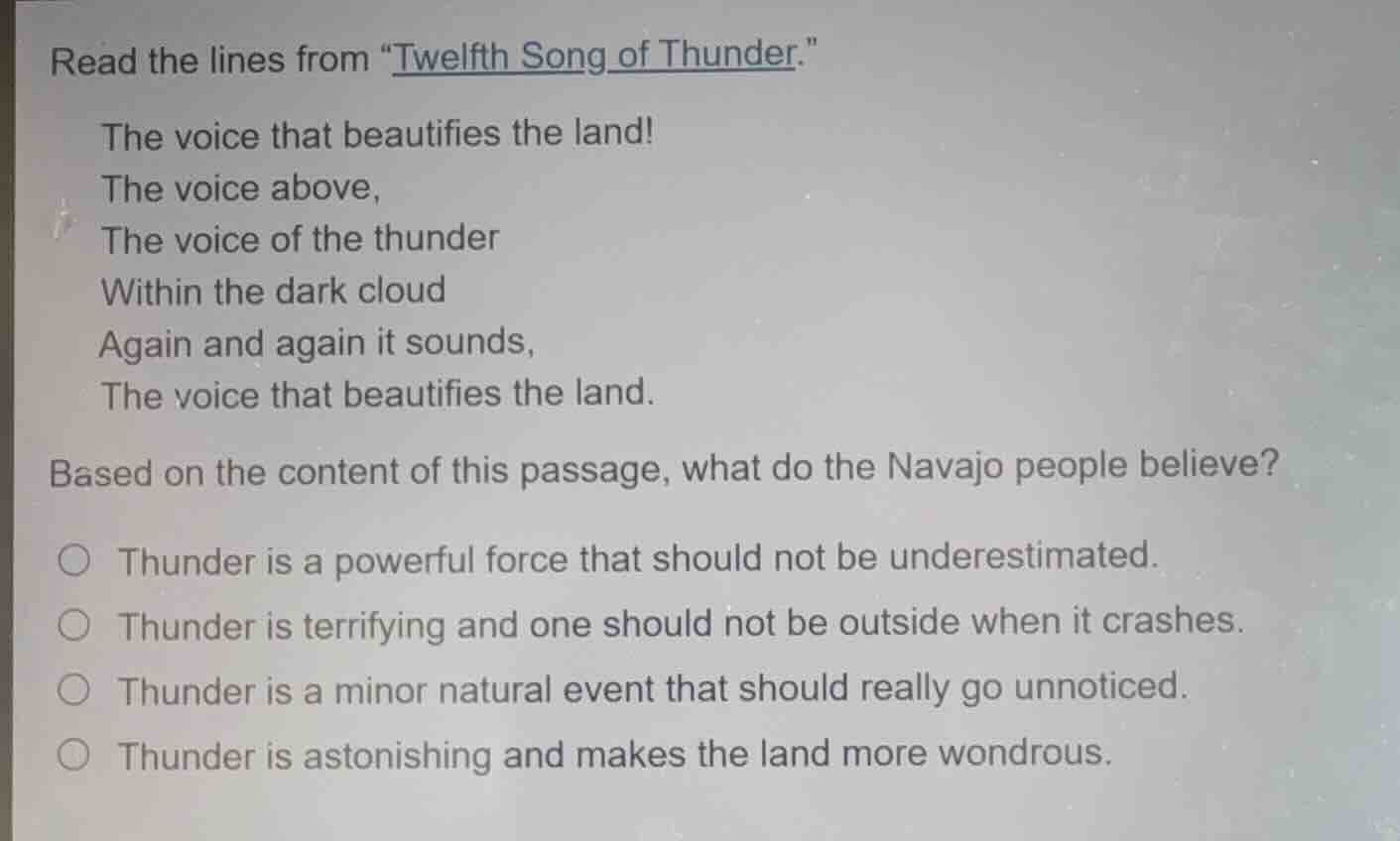 read the lines from \twelfth song of thunder.\ the voice that beautifie…