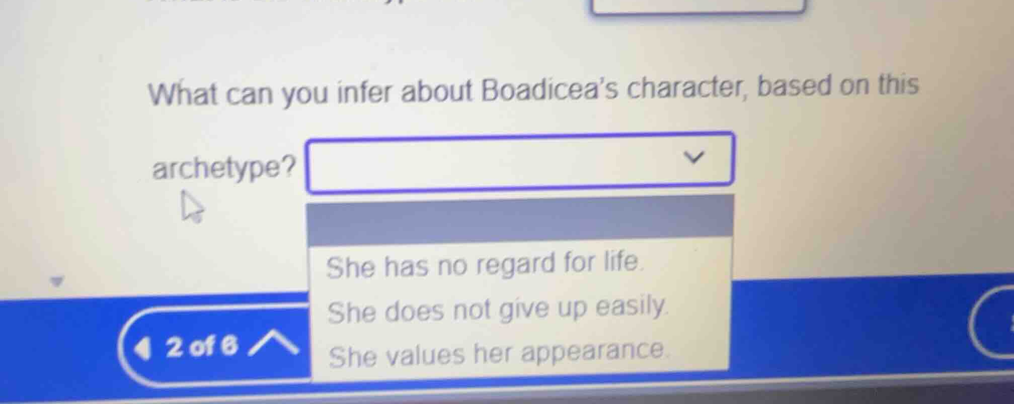 what can you infer about boadiceas character, based on this archetype? …