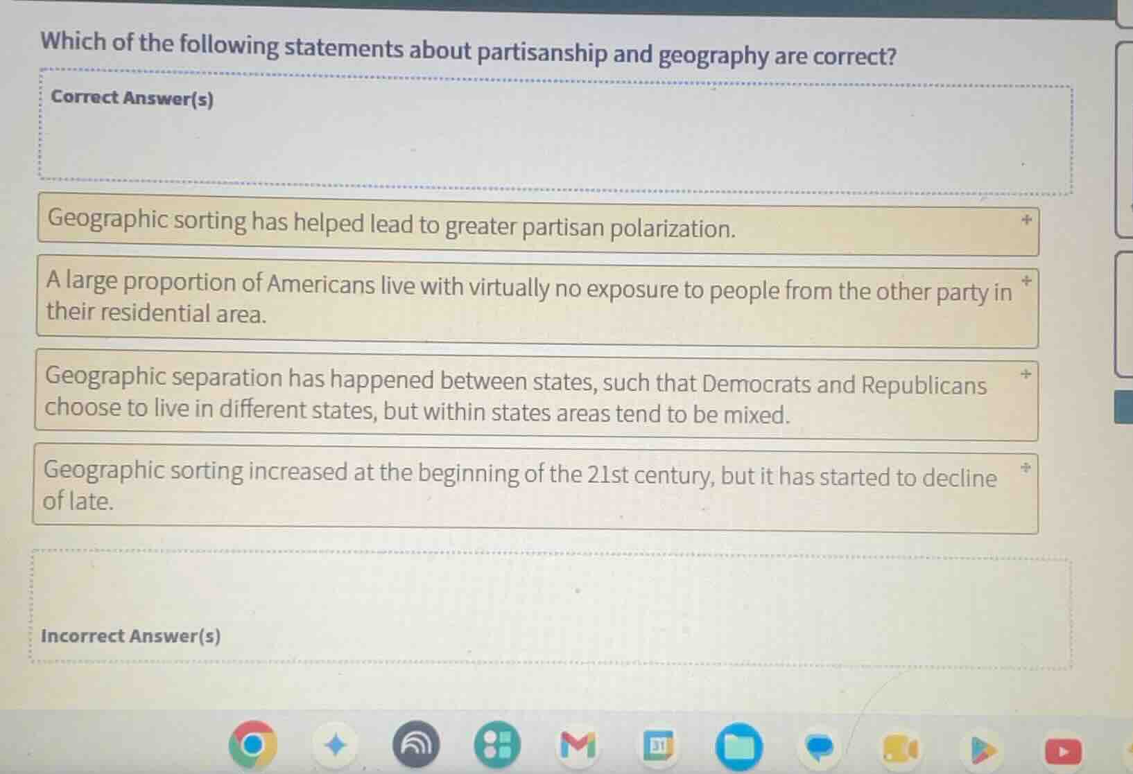 which of the following statements about partisanship and geography are …