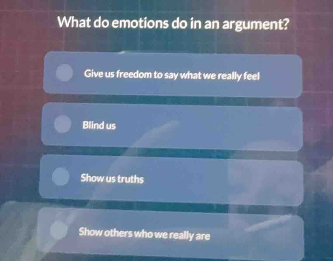 what do emotions do in an argument? give us freedom to say what we real…