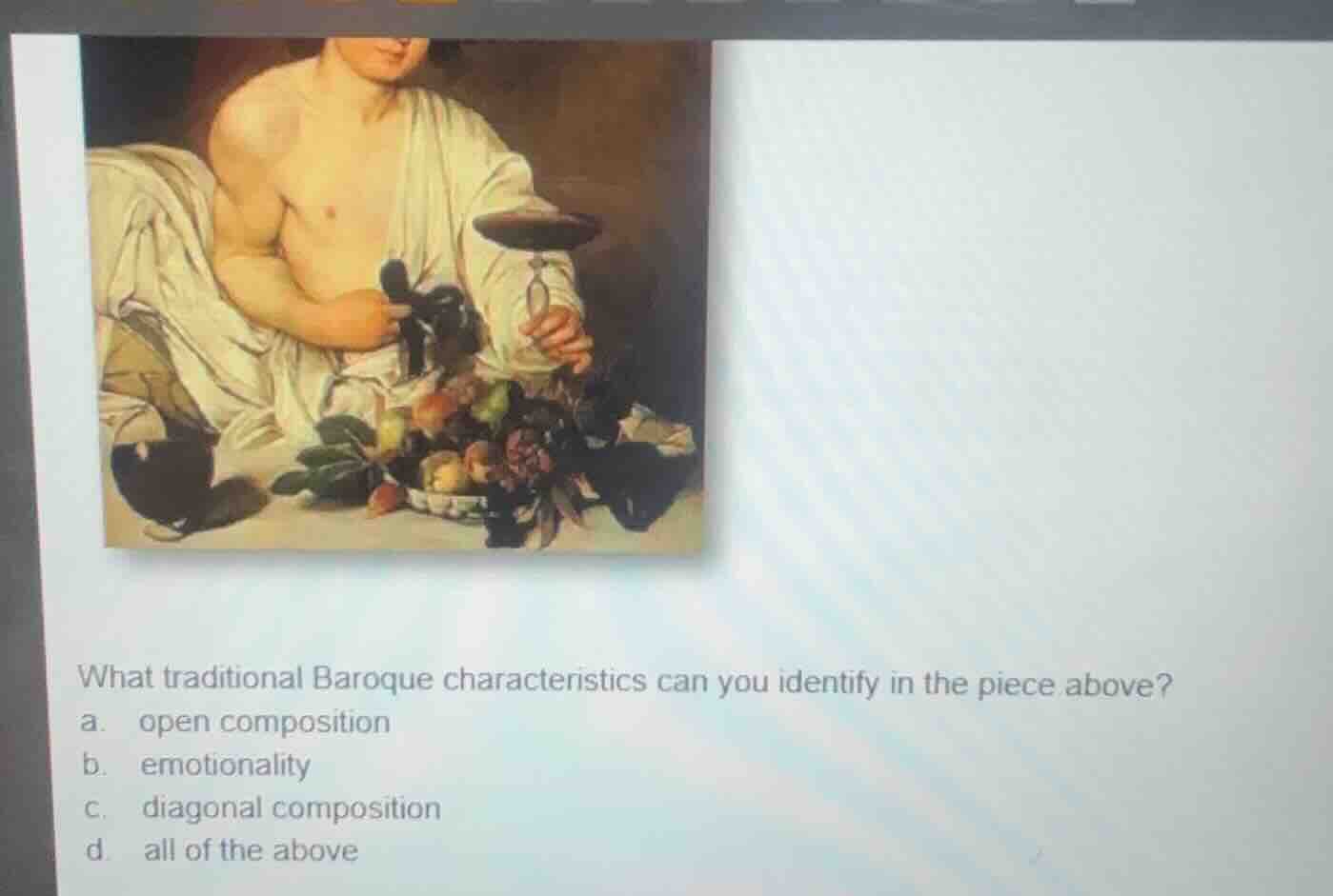 what traditional baroque characteristics can you identify in the piece …