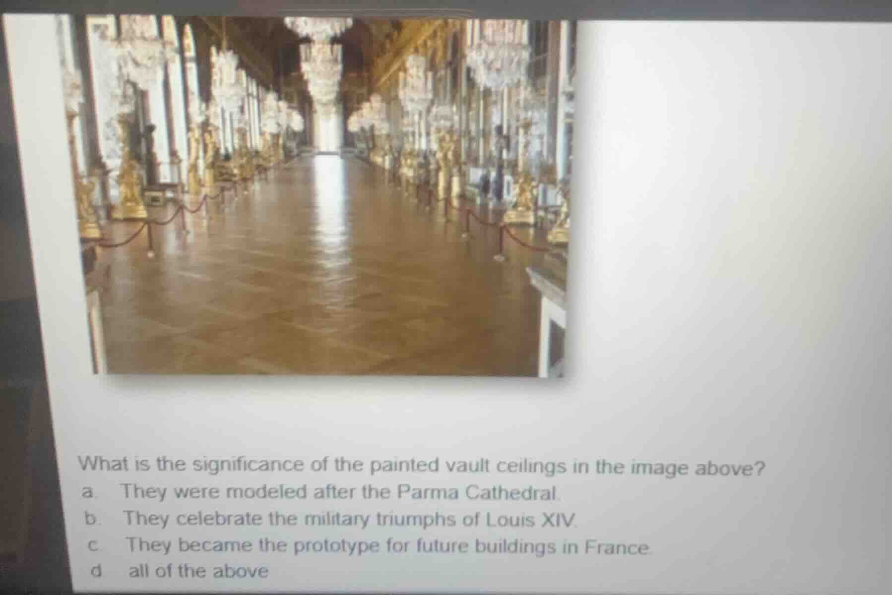what is the significance of the painted vault ceilings in the image abo…