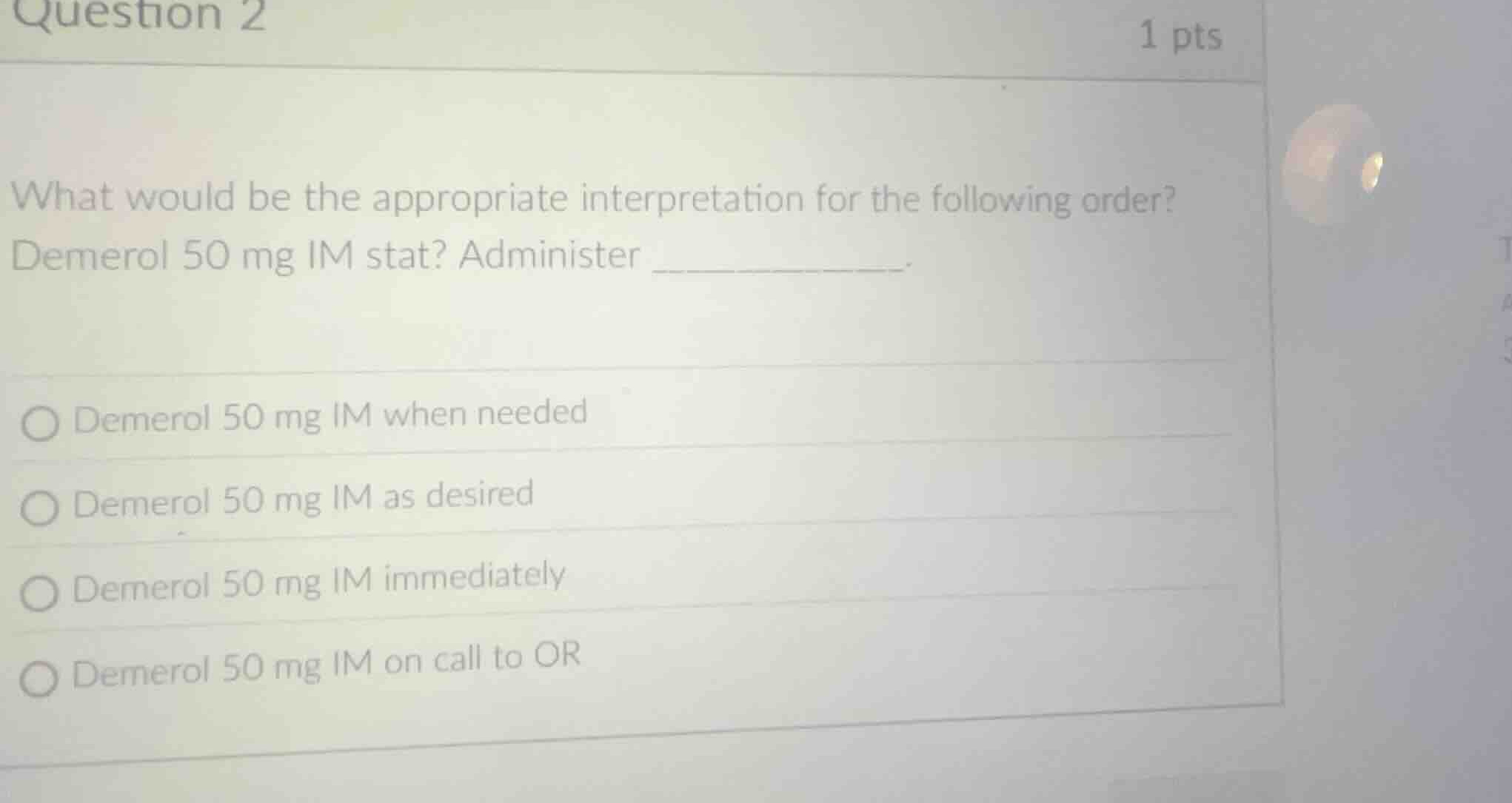 what would be the appropriate interpretation for the following order? d…