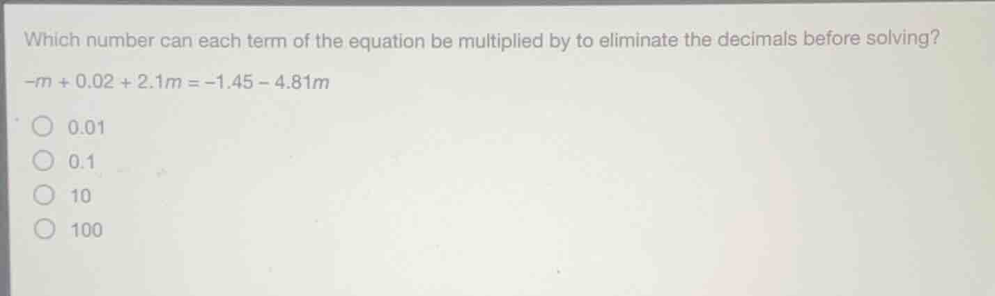 which number can each term of the equation be multiplied by to eliminat…
