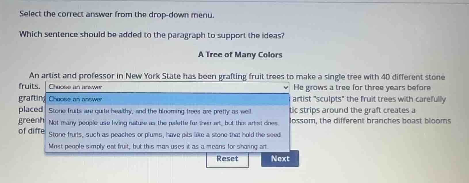 select the correct answer from the drop-down menu. which sentence shoul…