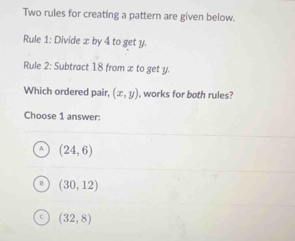 two rules for creating a pattern are given below. rule 1: divide \\(x\\…