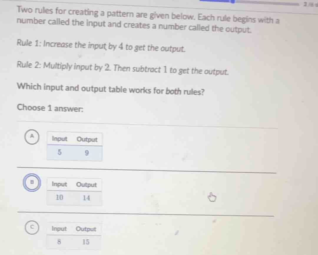 two rules for creating a pattern are given below. each rule begins with…