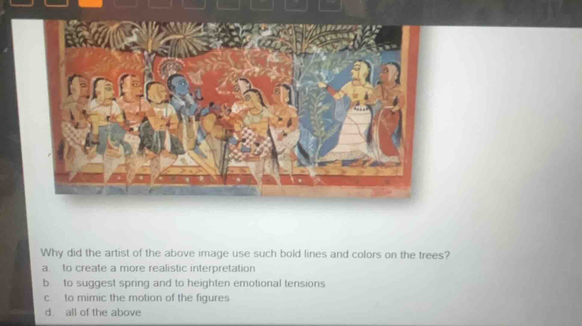 why did the artist of the above image use such bold lines and colors on…