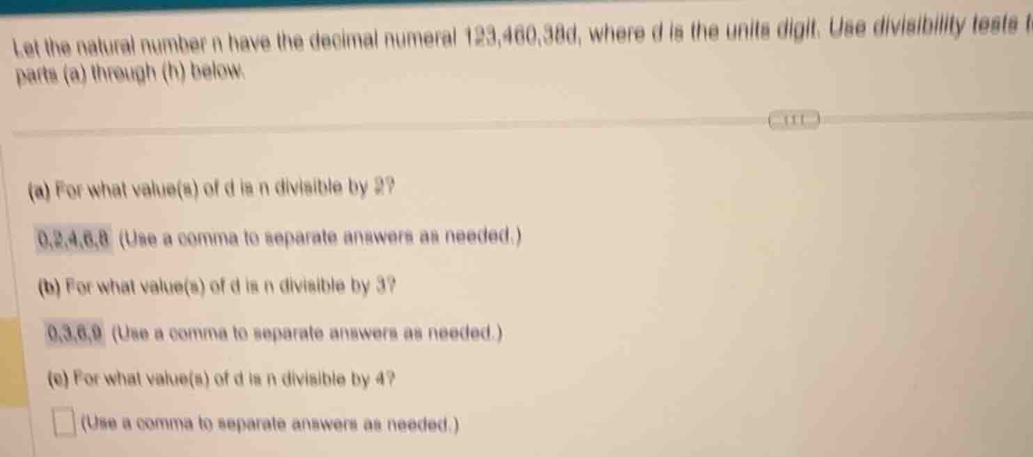 let the natural number n have the decimal numeral 123,460,38d, where d …