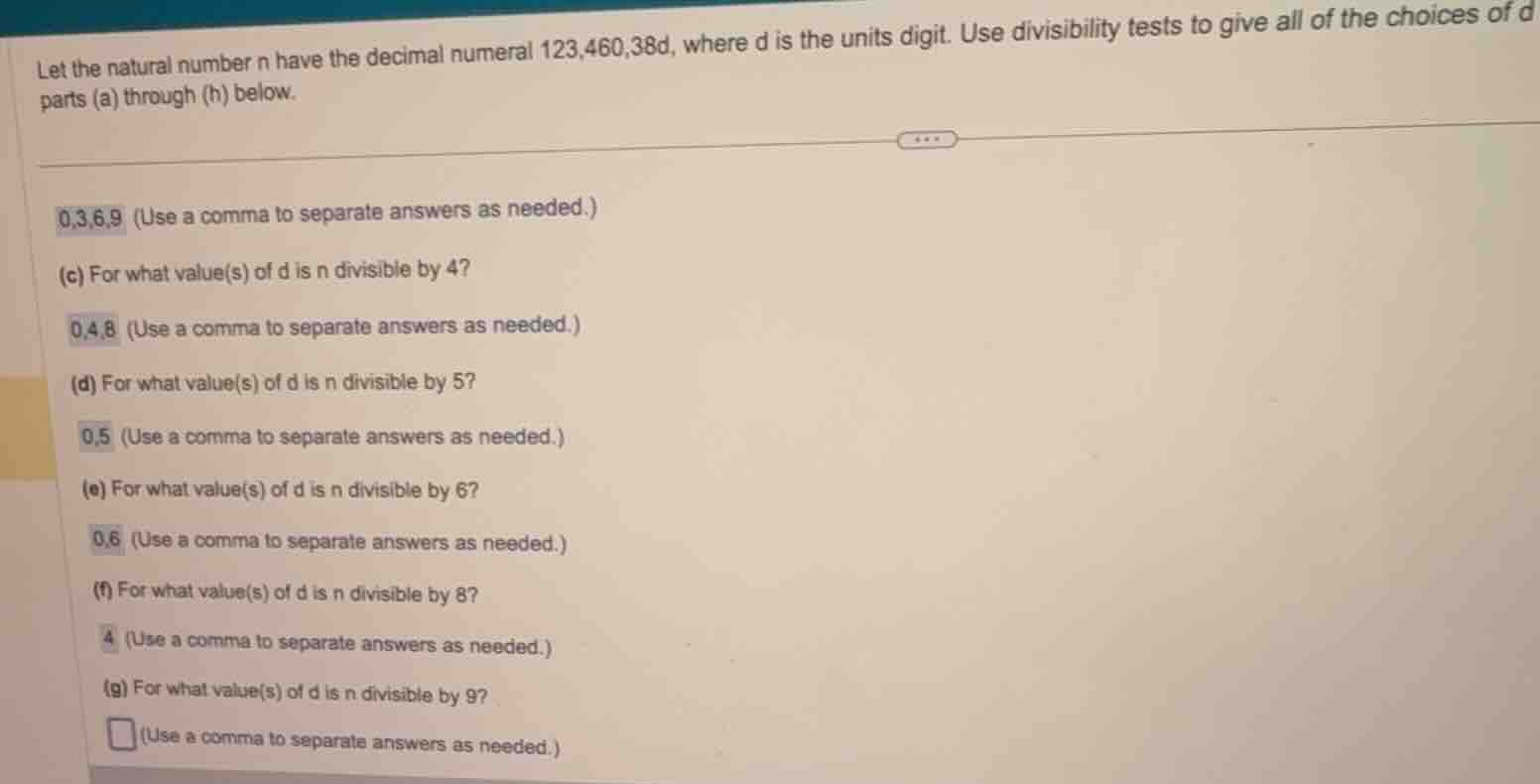 let the natural number n have the decimal numeral 123,460,38d, where d …