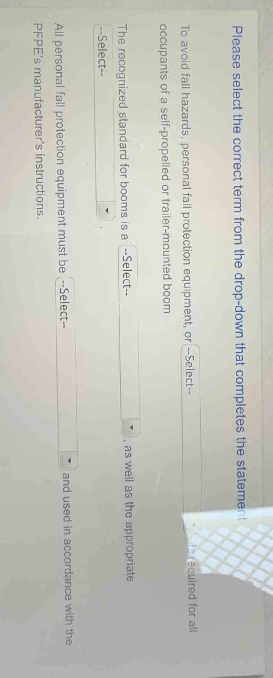 please select the correct term from the drop-down that completes the st…