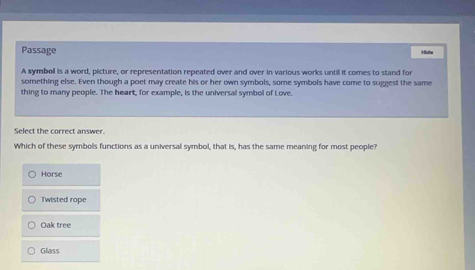 passage a symbol is a word, picture, or representation repeated over an…