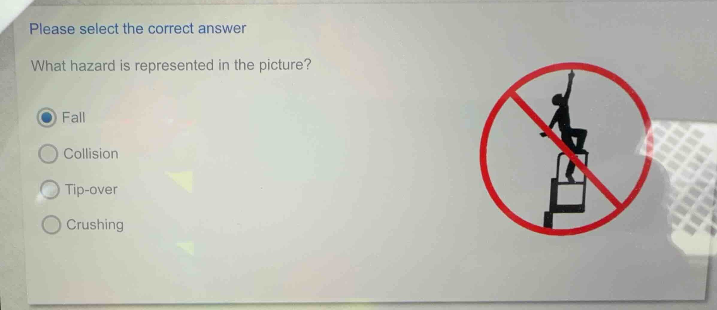 please select the correct answer what hazard is represented in the pict…