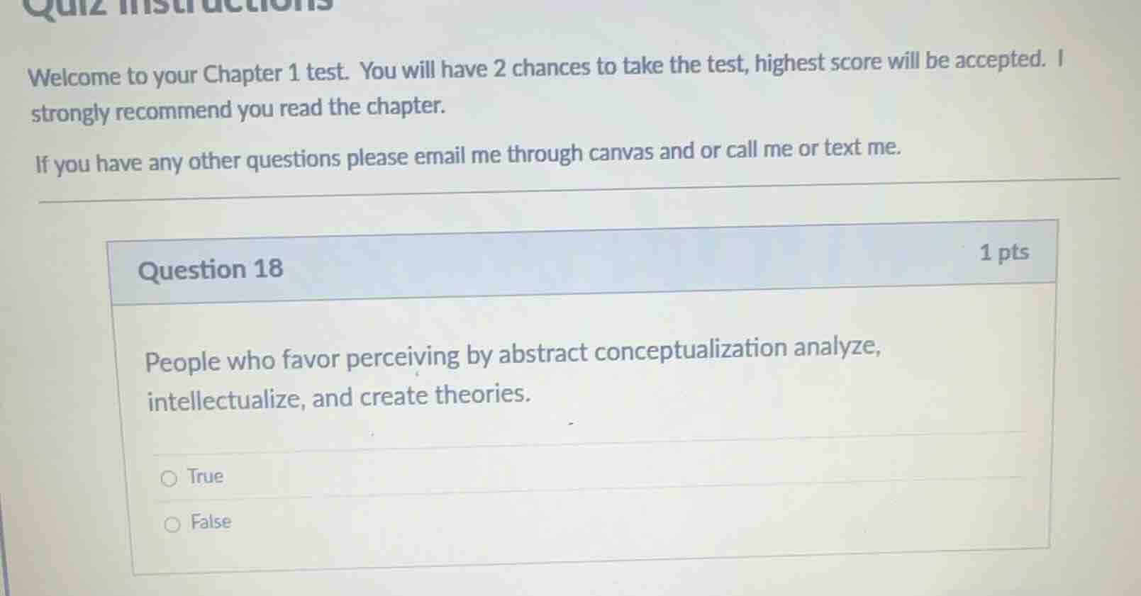 quiz instructions welcome to your chapter 1 test. you will have 2 chanc…