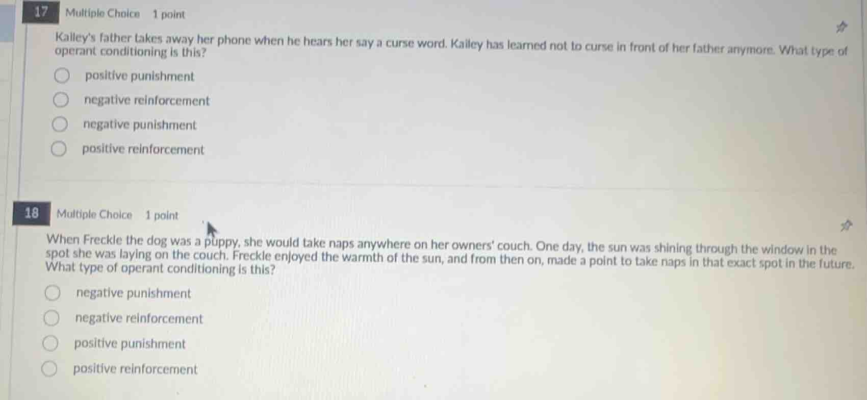 17 multiple choice 1 point kaileys father takes away her phone when he …
