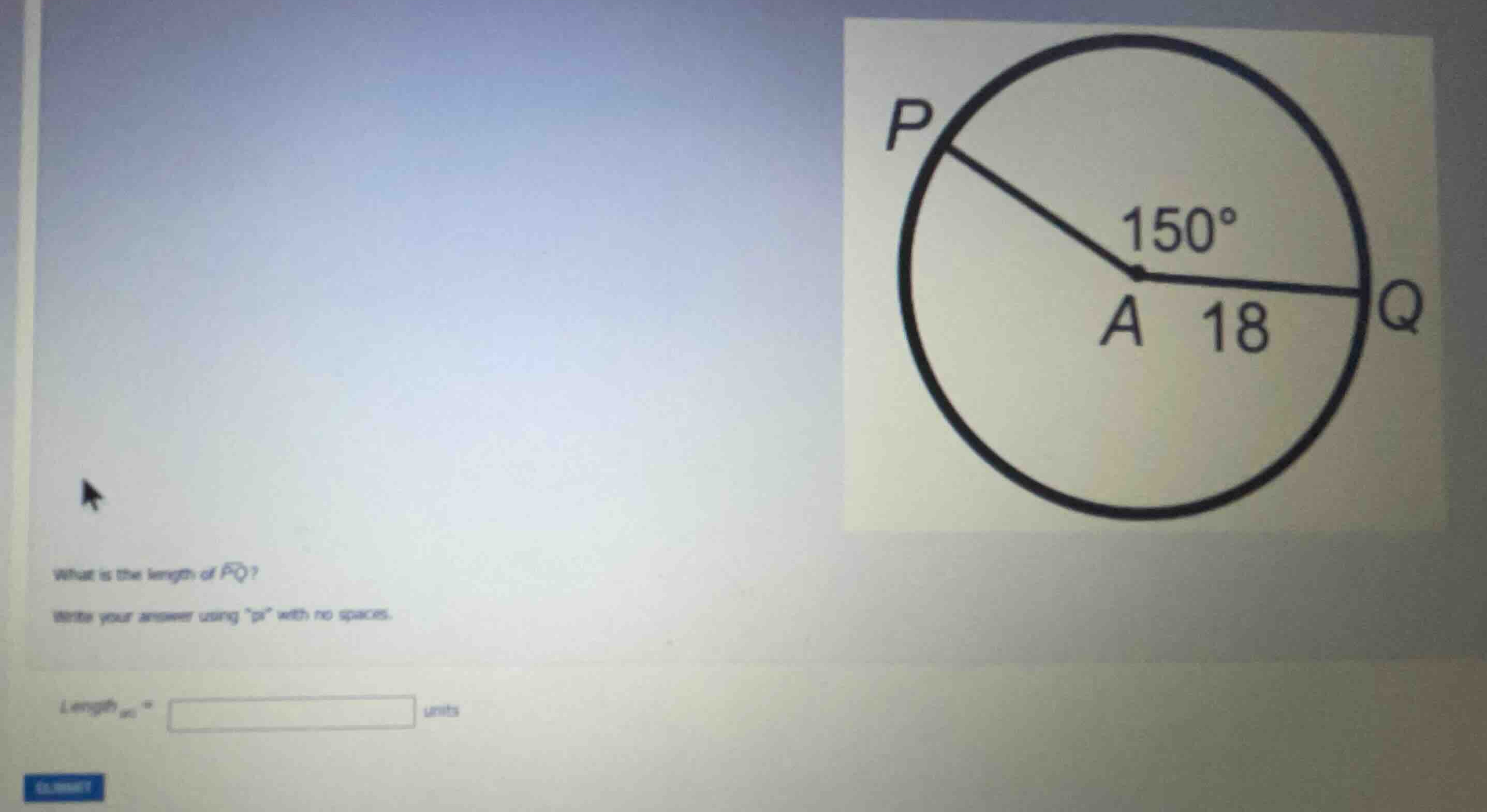 what is the length of \\(\\widehat{pq}\\)? write your answer using \pi\…