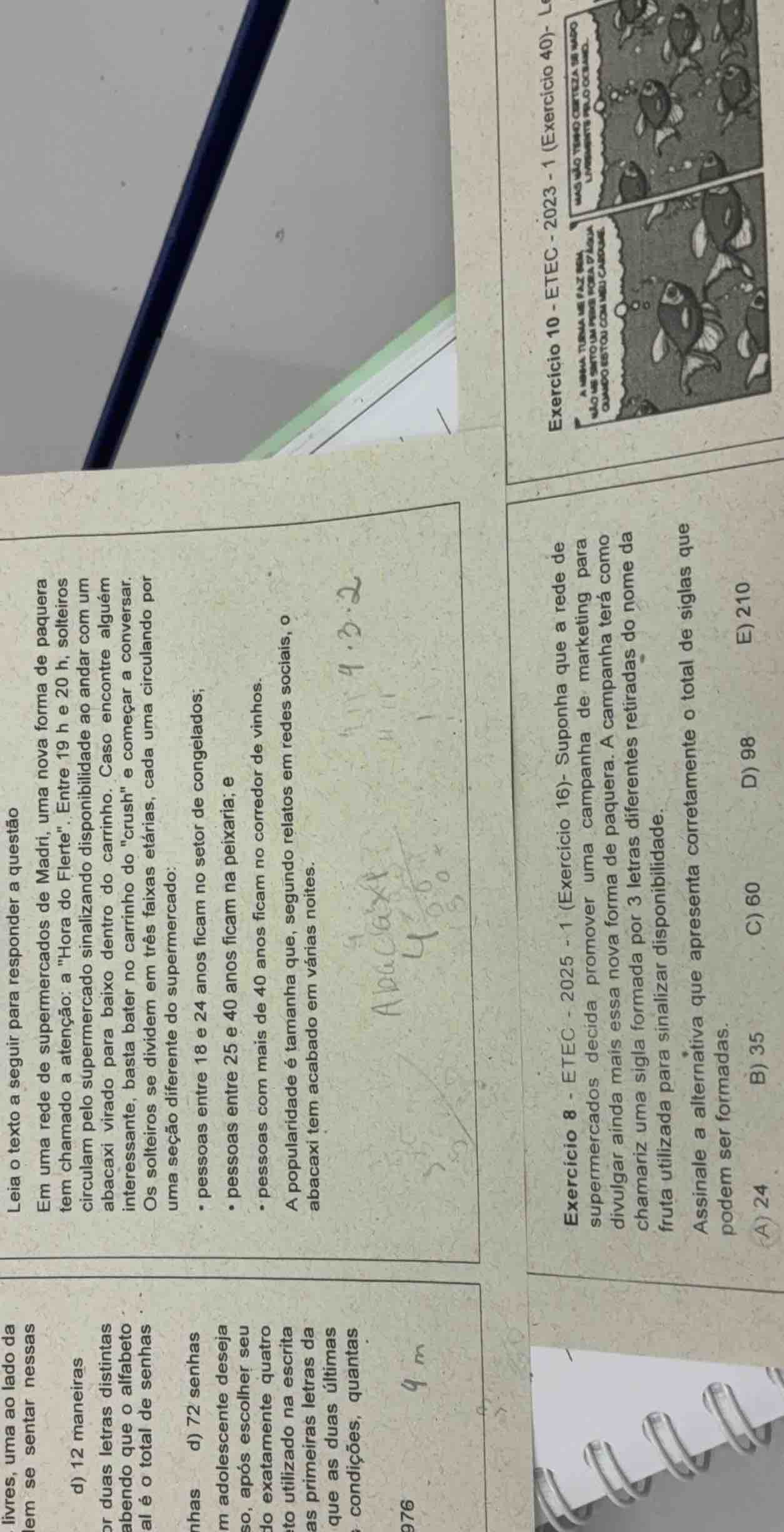 leia o texto a seguir para responder a questão em uma rede de supermerc…