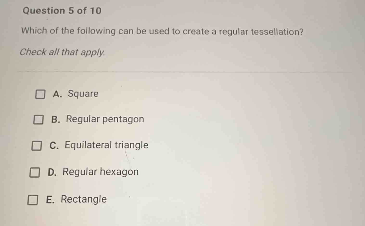 question 5 of 10 which of the following can be used to create a regular…