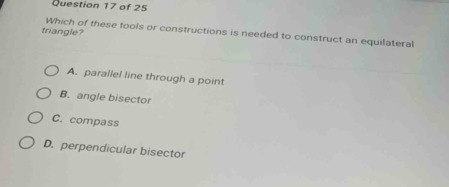 question 17 of 25 which of these tools or constructions is needed to co…