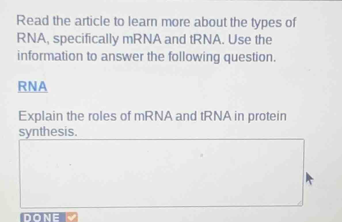 read the article to learn more about the types of rna, specifically mrn…