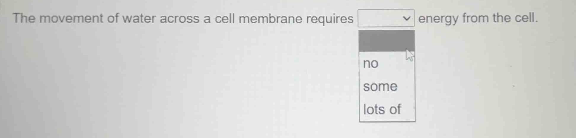 the movement of water across a cell membrane requires energy from the c…