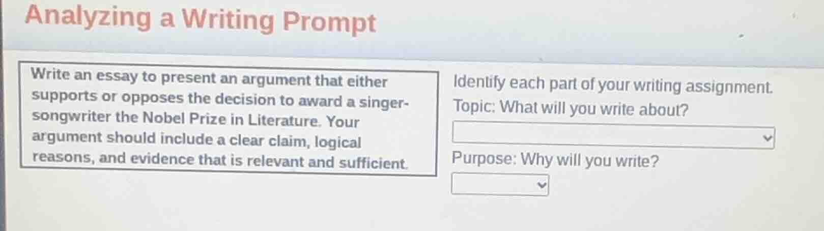 analyzing a writing prompt write an essay to present an argument that e…