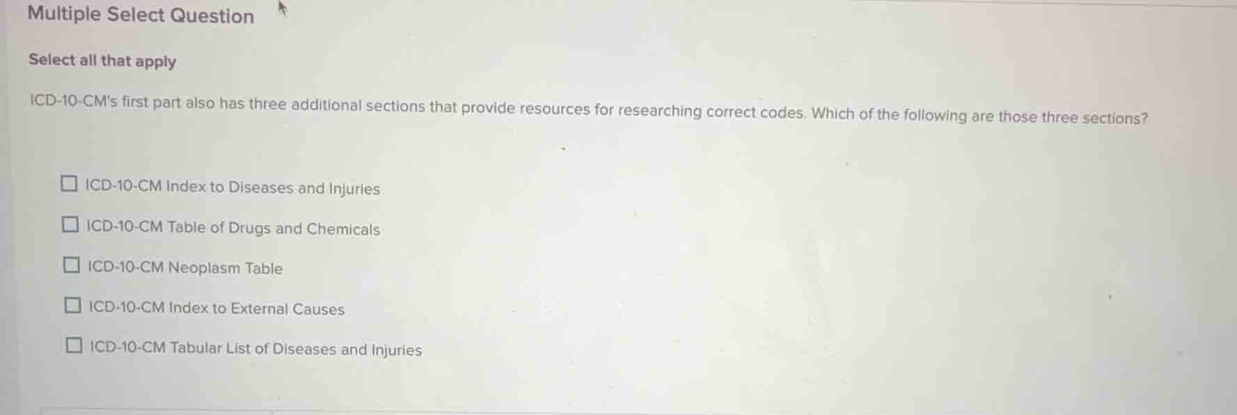 multiple select question select all that apply icd-10-cms first part al…