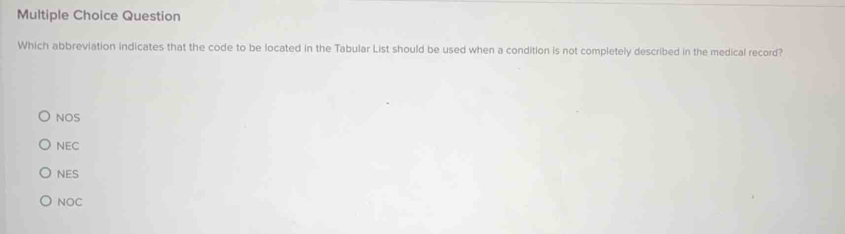 multiple choice question which abbreviation indicates that the code to …