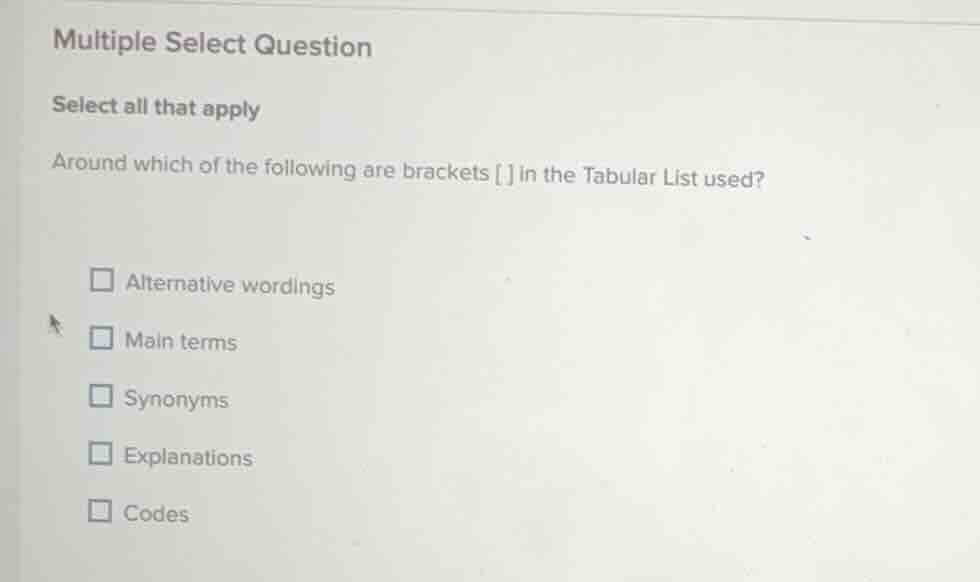 multiple select question select all that apply around which of the foll…
