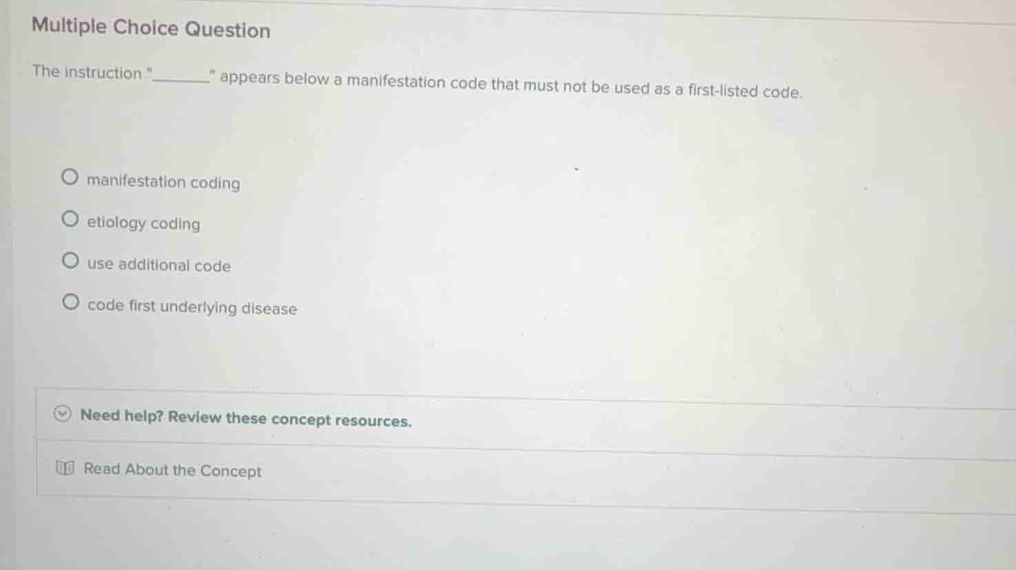 multiple choice question the instruction \______\ appears below a manif…