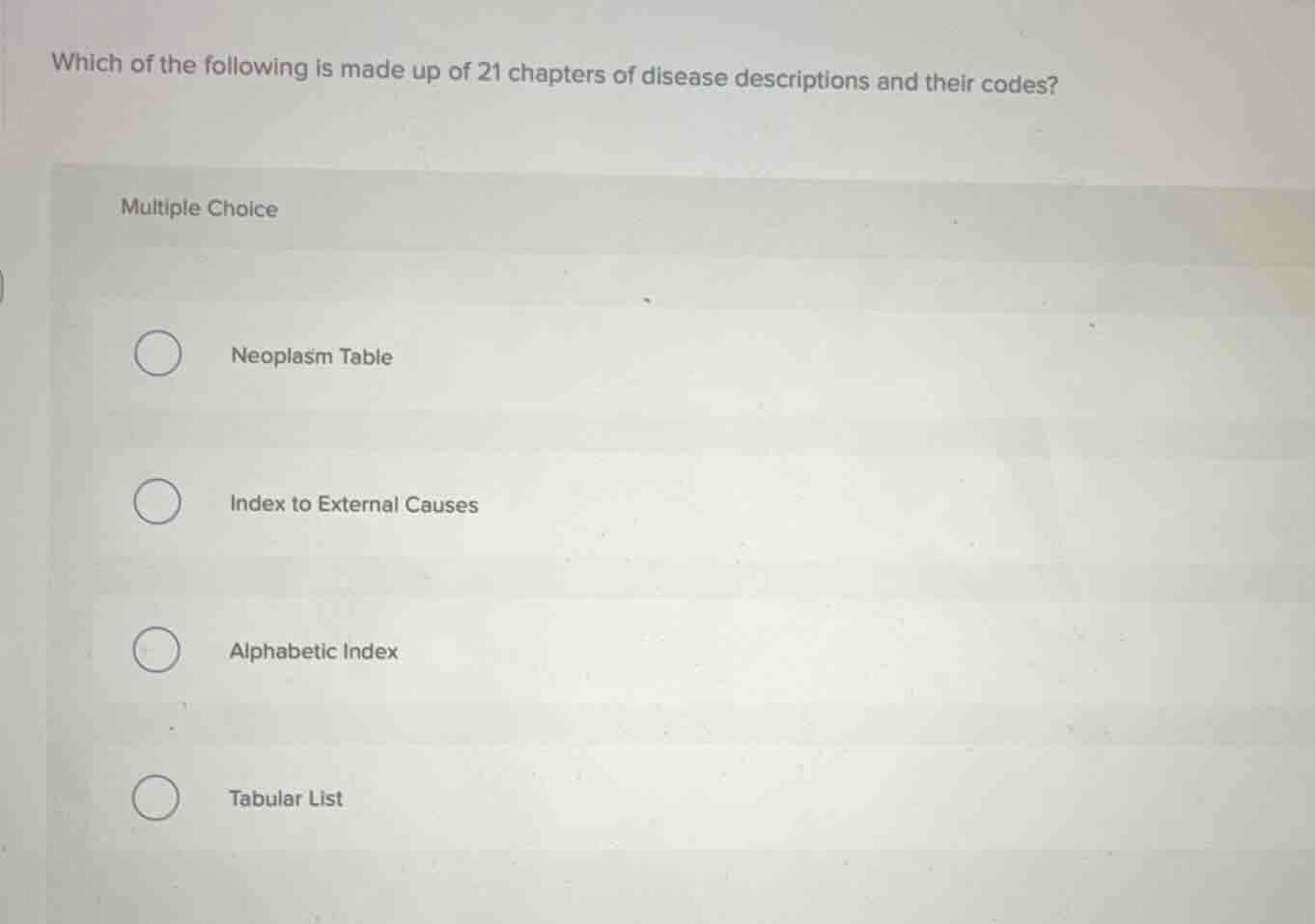 which of the following is made up of 21 chapters of disease description…