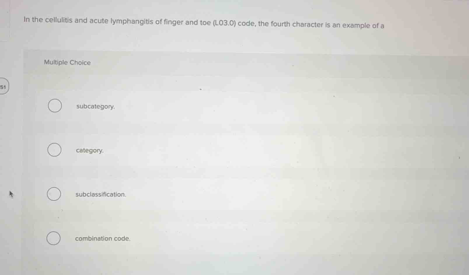 in the cellulitis and acute lymphangitis of finger and toe (l03.0) code…
