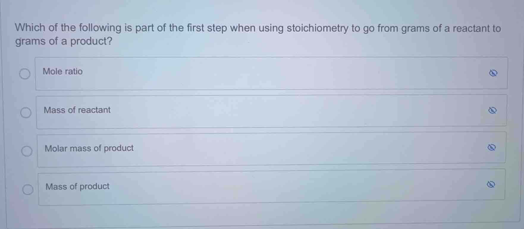 which of the following is part of the first step when using stoichiomet…