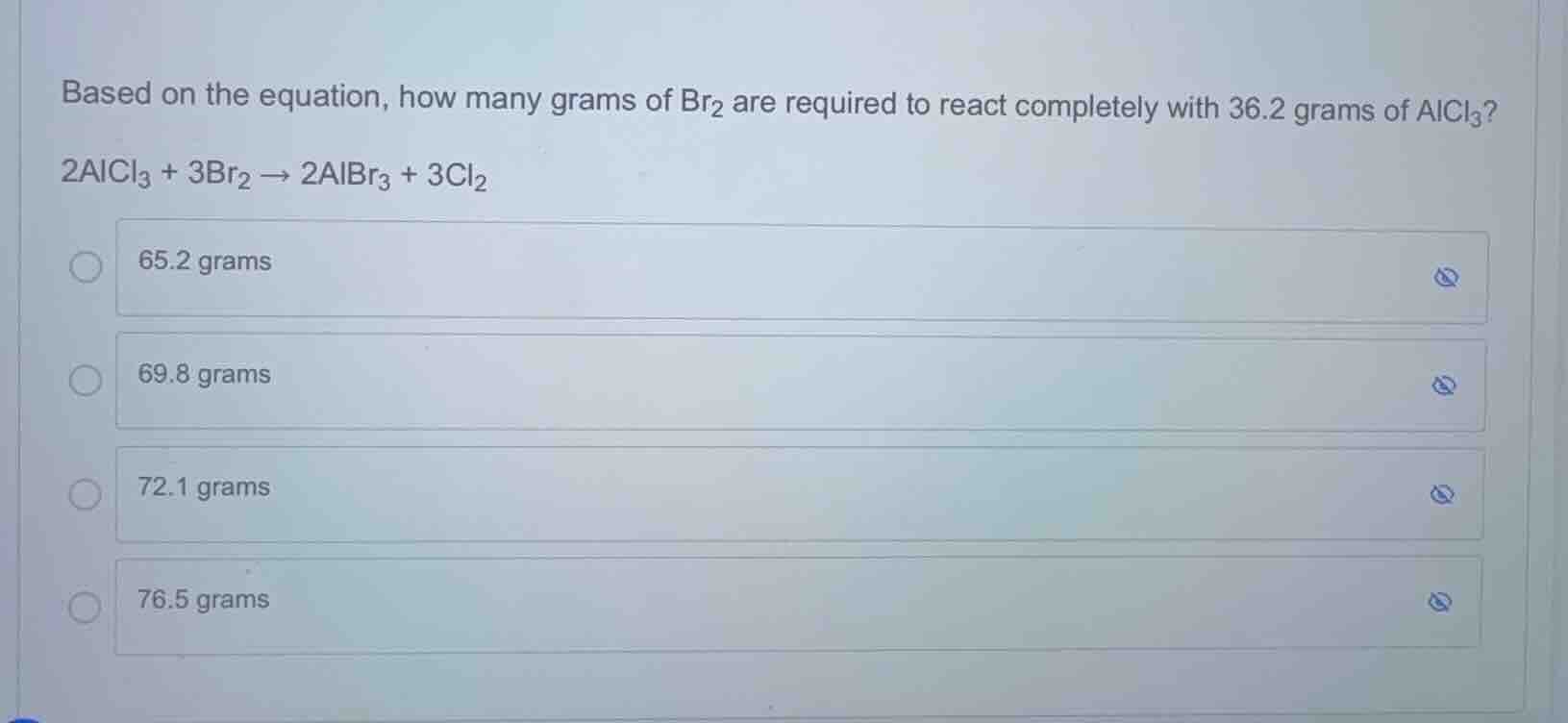 based on the equation, how many grams of \\(\\text{br}_2\\) are require…