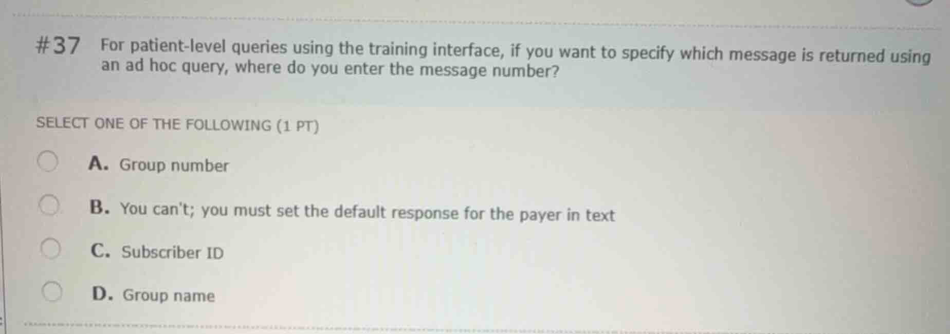 #37 for patient-level queries using the training interface, if you want…