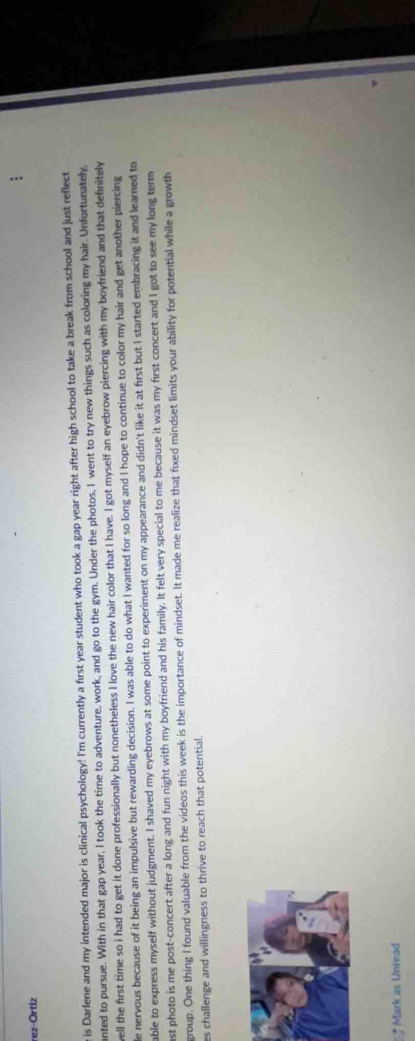 is darlene and my intended major is clinical psychology! im currently a…