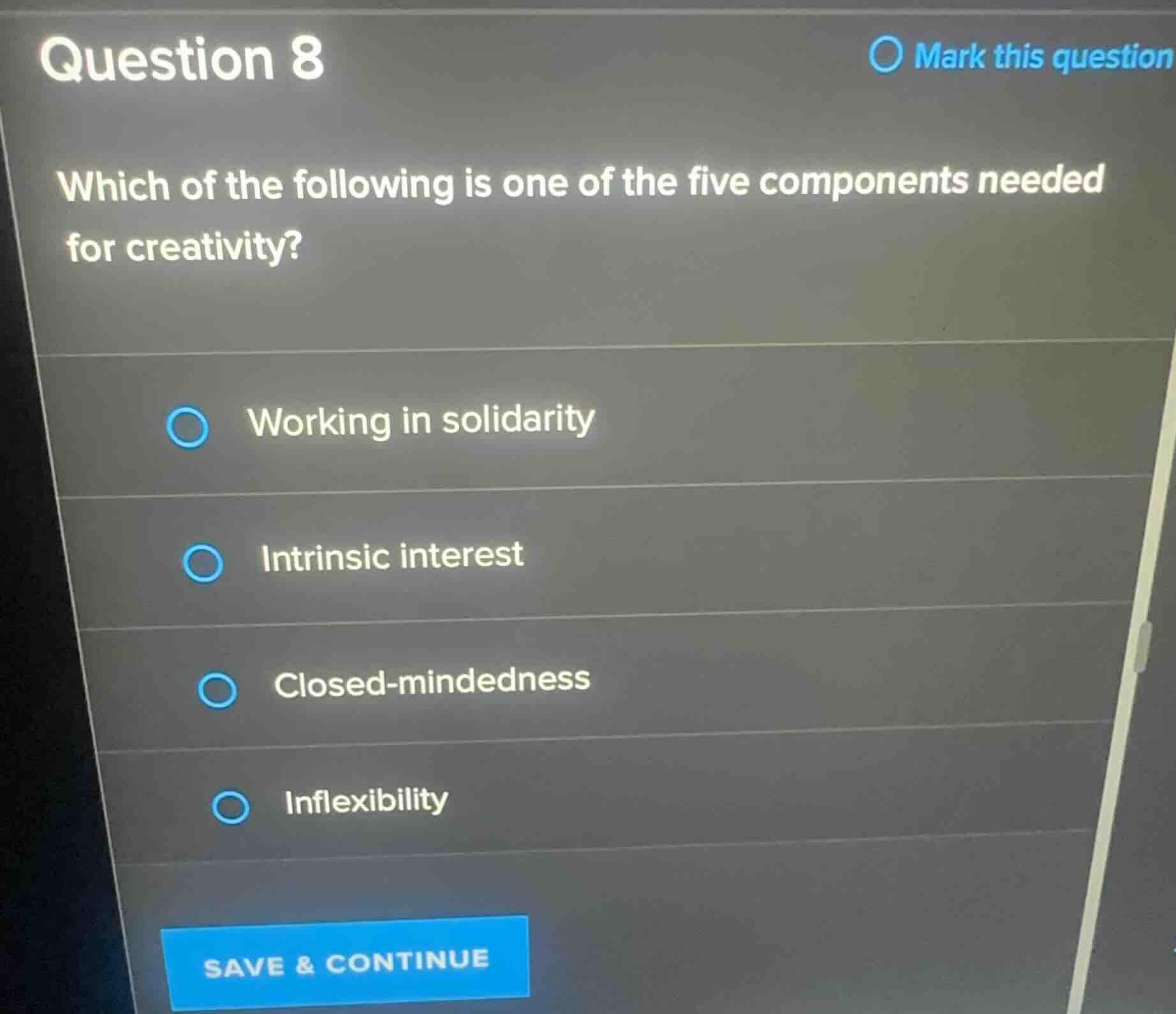 question 8 which of the following is one of the five components needed …