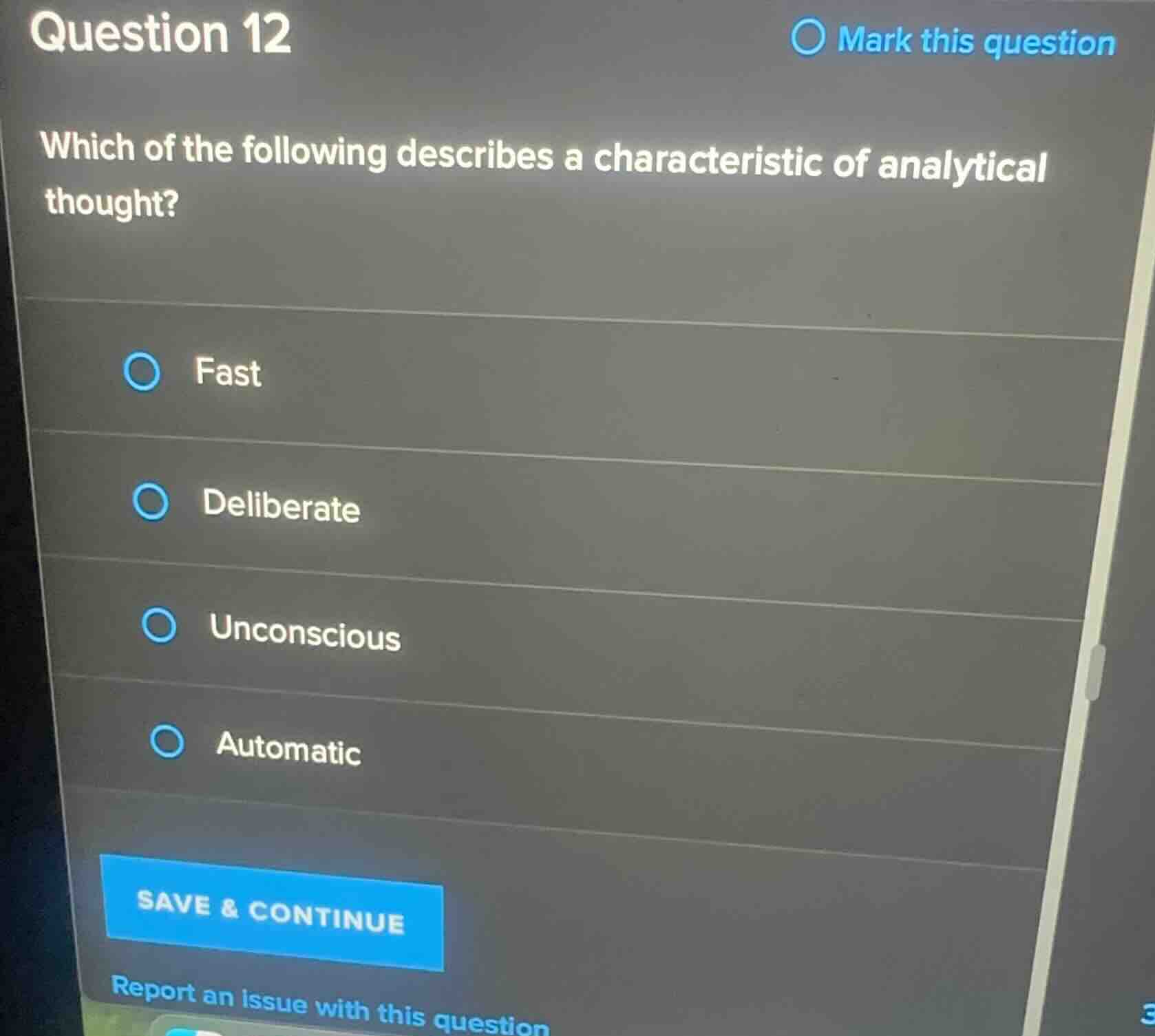 question 12 which of the following describes a characteristic of analyt…