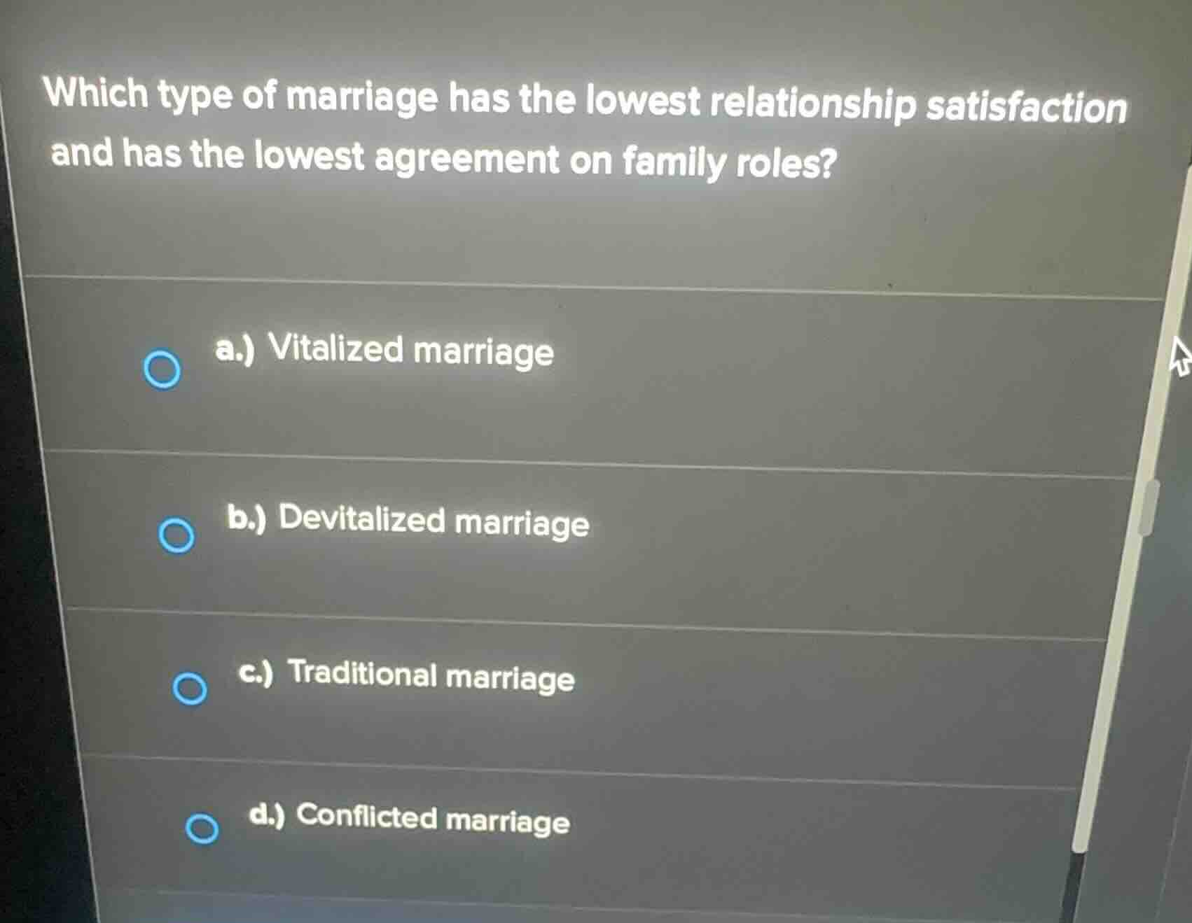 which type of marriage has the lowest relationship satisfaction and has…