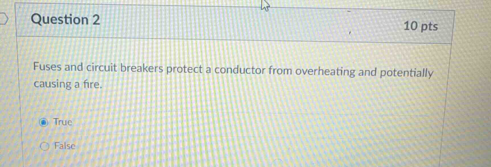 question 2 10 pts fuses and circuit breakers protect a conductor from o…