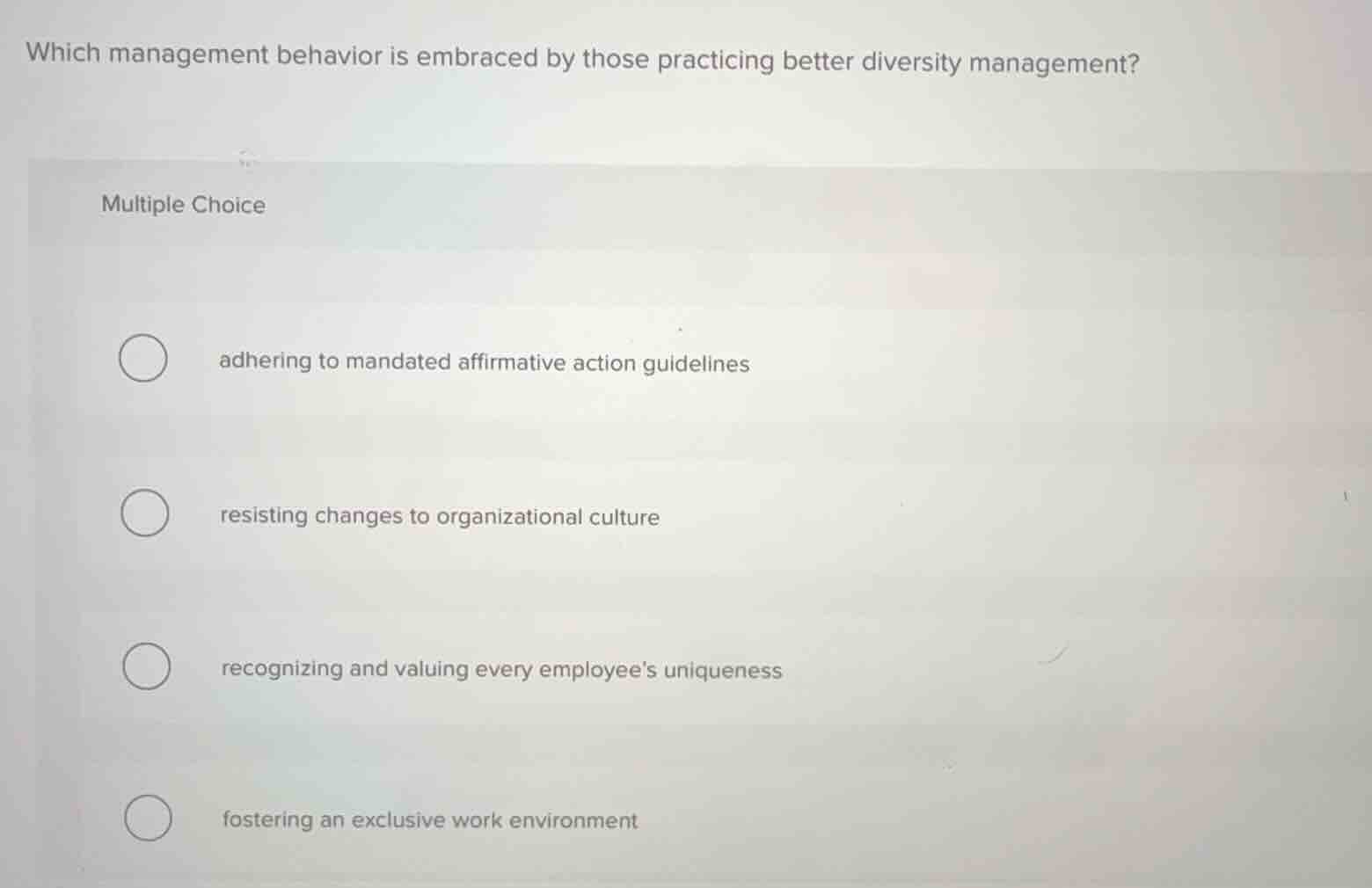 which management behavior is embraced by those practicing better divers…