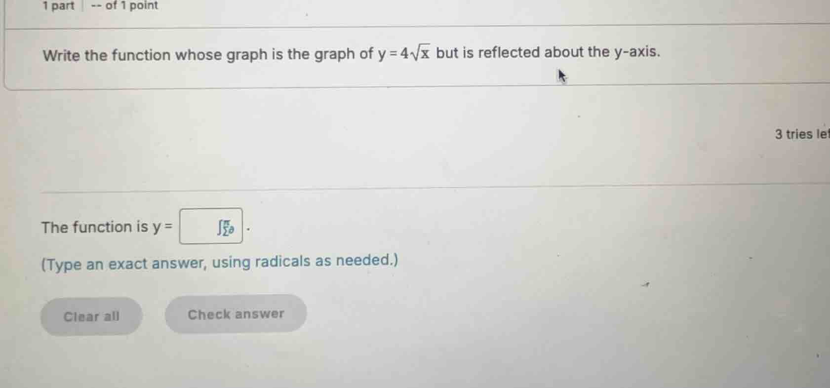 write the function whose graph is the graph of \\(y = 4\\sqrt{x}\\) but…