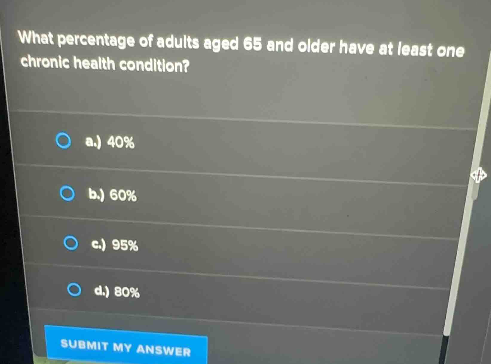 what percentage of adults aged 65 and older have at least one chronic h…